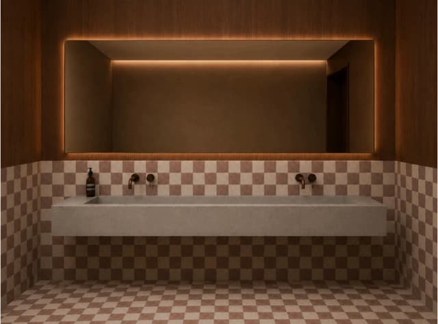 Calore Club vanity and wash area